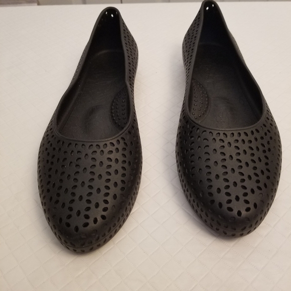 Okabashi Womens Samantha Ballet Flats Shoes Black Slip On Laser Cut Size 10 - Picture 5 of 6